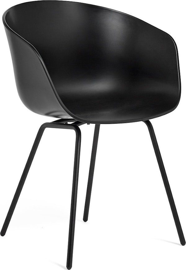 A front angle of the About A Chair in black.